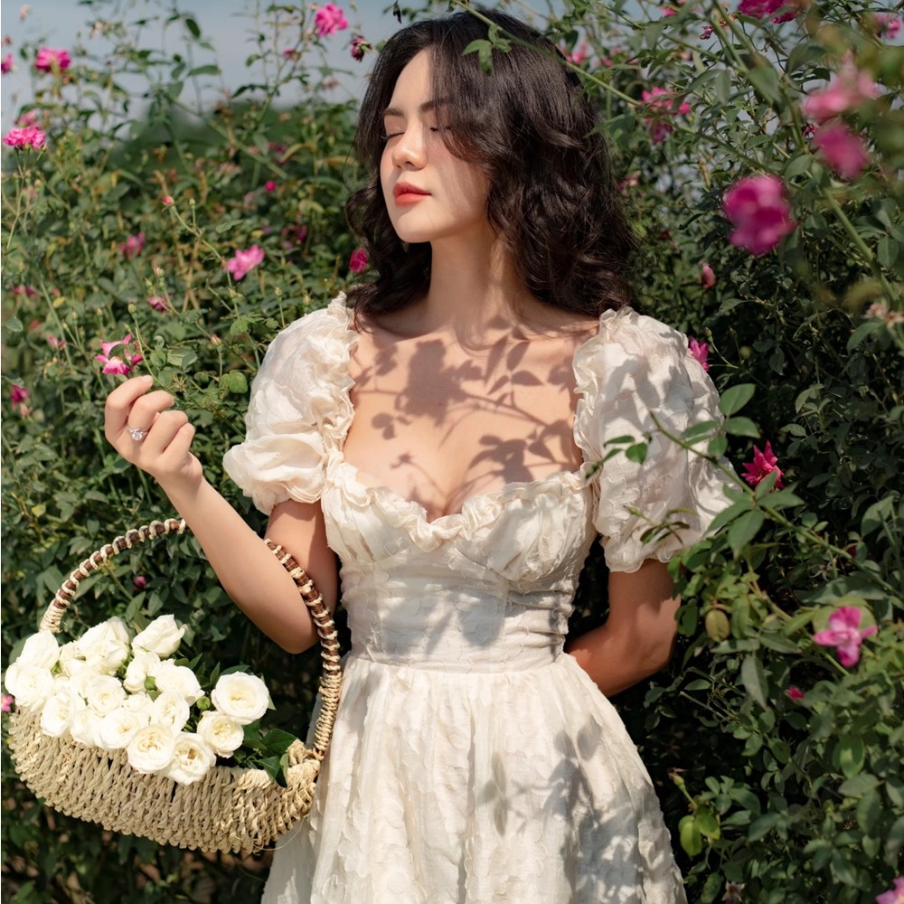 Cream Floral Sundress